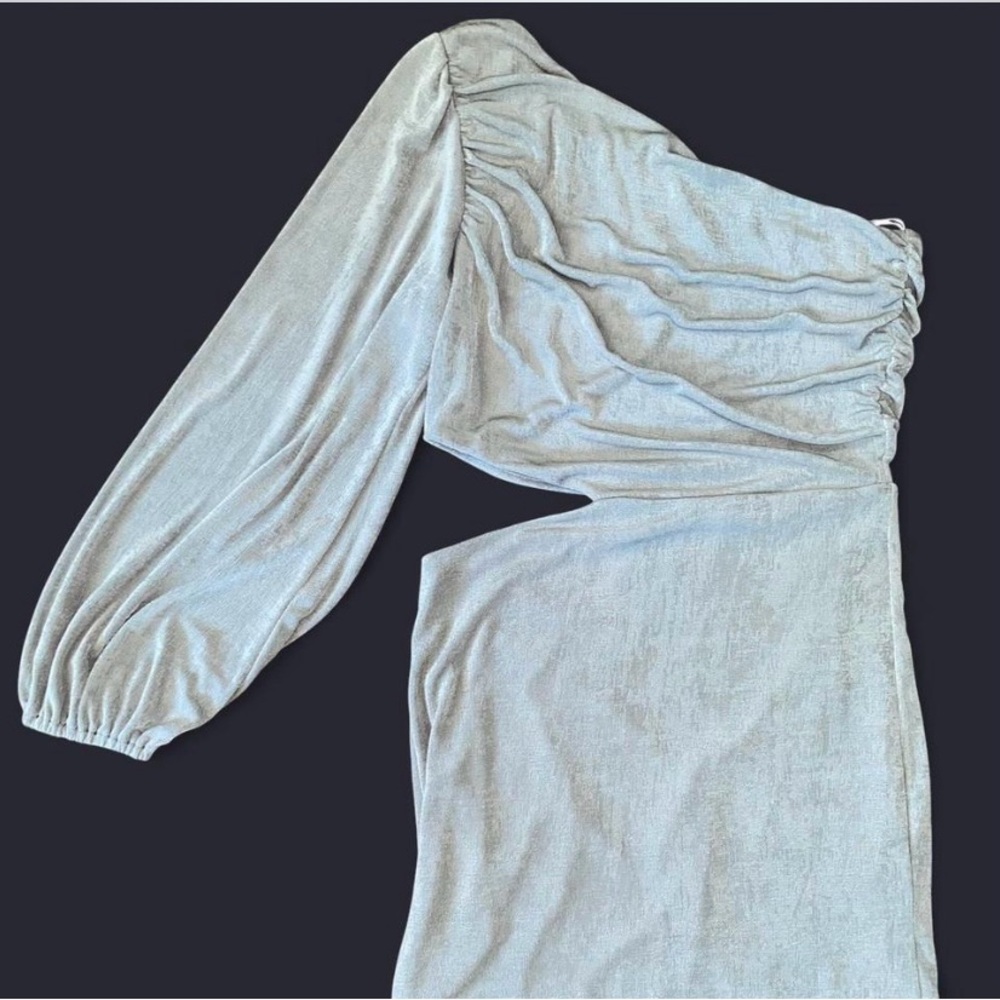 Altar'd State One-Shoulder Sage Green Dress